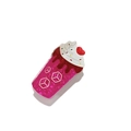 Pince à cheveux douce en forme de tasse de glace rose avec décor crème et cœur - Style Rose Rouge