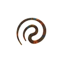 Spiral hair clip with brown and blue marble tortoiseshell texture for French bun styling - Amber Brown