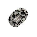 Pinza per capelli ovale in acetato leopardato francese con motivo a marmo bianco e nero - Marmo Bianco e Nero