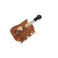 Pinza per capelli a forma di chitarra con motivo tartarugato marrone in acrilico - Marrone Scuro