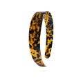 French tortoiseshell acetate headband with wide amber and brown vintage patterns - Dark Tortoise Shell