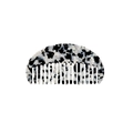 French vintage acetate hair comb in black and white marble tortoiseshell pattern - Leopard Beige