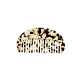 Classic tortoiseshell semi-circle hair comb made of premium acetate with leopard spots - Coffee White Floral