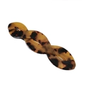 French vintage acetate hair clip with tortoiseshell pattern and twisted twist design - Dark Color