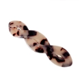 French vintage tortoiseshell acetate twist hair clip with classic amber and brown patterns - Light Color
