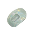 Flat oval leopard hair claw clip in mint green pearlescent finish for hair styling - Fantasy Mint Green