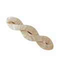French vintage style acetate twisted hair clip with cream and caramel marble texture - Shell White