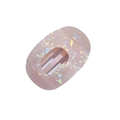 Pink acetate leopard hair claw clip with holographic glitter texture and oval shape - Iridescent Lavender