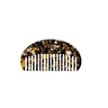 French vintage style acetate geometric tortoiseshell comb in brown and amber tones - Brown Black Floral