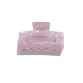 Lilac purple cutout square hair claw clip with elegant marble resin texture - Light Purple Floral