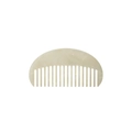Minimalist cream white acetate semi-circle hair comb with marble texture finish - Mermaid White