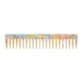 Peigne en acétate coloré à dents larges avec motif marbré pastel macaron - Multicolore