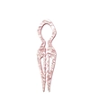 Pink marbled acrylic U-shaped hair fork French style hair pin for elegant buns - 11cm / Pink Marble 11cm