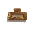 French hollow square amber tortoiseshell hair claw clip for elegant updo styles - Coffee Floral