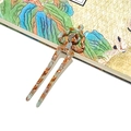 U-shaped hair fork in amber tortoiseshell acetate finish for vintage hairstyles - Brown Floral