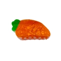 Französische Haarspange in Karottenform in Orange mit grünen Blättern Motiv - Karotte