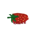 Cute red strawberry hair claw clip with green leaves and glossy finish for women - Strawberry