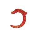 Accessorio per capelli rosso effetto marmo con incisioni dorate di draghi e nuvole - Motivo a Drago Rosso
