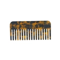 Classic tortoiseshell pattern acetate wide-tooth hair comb in a brownish-yellow finish - Dark Tortoiseshell