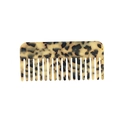 French vintage wide-tooth acetate hair comb in classic leopard tortoiseshell finish - Light Tortoiseshell
