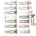 Horquillas para el pelo de acetato con forma de mariposa en 15 colores variados - 1# Floral Blanco y Negro