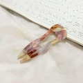 Pink and purple marble textured acetate U-shaped hair pin for elegant bun hairstyles - Mermaid Pink Purple