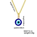 Dettaglio della collana occhio di Allah con ciondolo da 0,98 cm e catena dorata di 50 cm - Occhio Blu - Oro