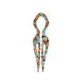Pic à cheveux élégant en acétate avec motif marbré bleu et marron pour chignon - Marron Floral