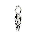 Épingle à cheveux élégante en acétate avec motif marbré noir et blanc et dents antidérapantes - Moucheté Noir et Blanc