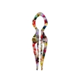 Élégante fourche à cheveux en acétate français avec motif marbré coloré et dents antidérapantes - Floral Multicolore