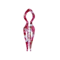 Pic à cheveux élégant en acétate avec motif marbré rouge et design à double broche - Rose Fleuri