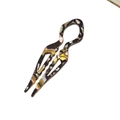 Pic à cheveux en acétate français avec motif écaille de tortue et design à double broche - Fleuri Marron Noir