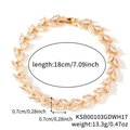 18cm golden bracelet with marquise-cut clear zircons and snap clasp closure - Gold Tone Standard