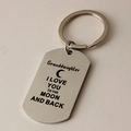 Detail of Granddaughter stainless steel keychain with engraved emotional moon message - Granddaughter (k62)