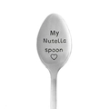 Polished stainless steel long handle spoon with My Nutella Spoon heart engraving - Nutella Engraved Style (3080)