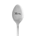 Cucchiaio in acciaio inox a manico lungo con incisione Mrs. e cuore rosso per matrimoni - Mrs (3013.2)