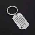 Inspirational dog tag keychain in brushed stainless steel with heart icon on black background - Inspirational Tag Keychain (k493)