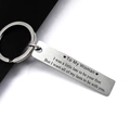 Detailed view of rectangular stainless steel keychain with romantic engraved message - 50*10mm / To My Woman (1023 womam)