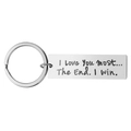 Stainless steel keychain with I Love You Most engraving on a minimalist silver pendant - I Love You Most (613-most)
