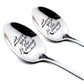 Détail du lot de cuillères en inox avec gravure Love you to the moon and back - Style Love you to the moon & back (3068)