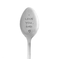Cucchiaio in acciaio inox con incisione I Love You Dad per regalo festa del papà - Argento (3088)