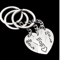 Set di 3 collane puzzle a cuore in acciaio per Mamma, Big Sis e Lil Sis - Portachiavi cuore a 3 pezzi