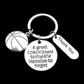 Detalle del llavero de acero inoxidable para entrenador de baloncesto con texto grabado - 30mm / Baloncesto
