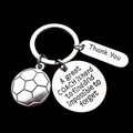 Vista detallada de llavero de acero para entrenador de fútbol con placas grabadas - 30mm / Fútbol