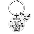 Inspirational retirement keychain with engraved stainless steel pendant and heart charm - Silver (yq285) / Small