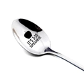 Polished stainless steel spoon with apple icon and IT'S 3:30 SOMEWHERE engraving - Apple Pattern And It's 3:30 Somewhere Style (3081-4)