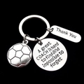 Edelstahl Fußballtrainer Schlüsselanhänger mit Gravur und Fußballanhänger - 30MM / Fußball