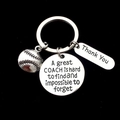 Baseball coach keychain gift with stainless steel pendants and thank you engraving - 30mm / Rugby Style 02