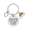 Portachiavi arcobaleno in acciaio inox con incisione tedesca regalo per colleghi - 30MM / Stile Tondo Inciso-Tedesco Maiuscolo (yq306.3 大写KOLLEGEN)