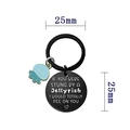 Portachiavi amicizia con medusa e citazione divertente con guida alle misure di 25 mm - 30MM / Nero